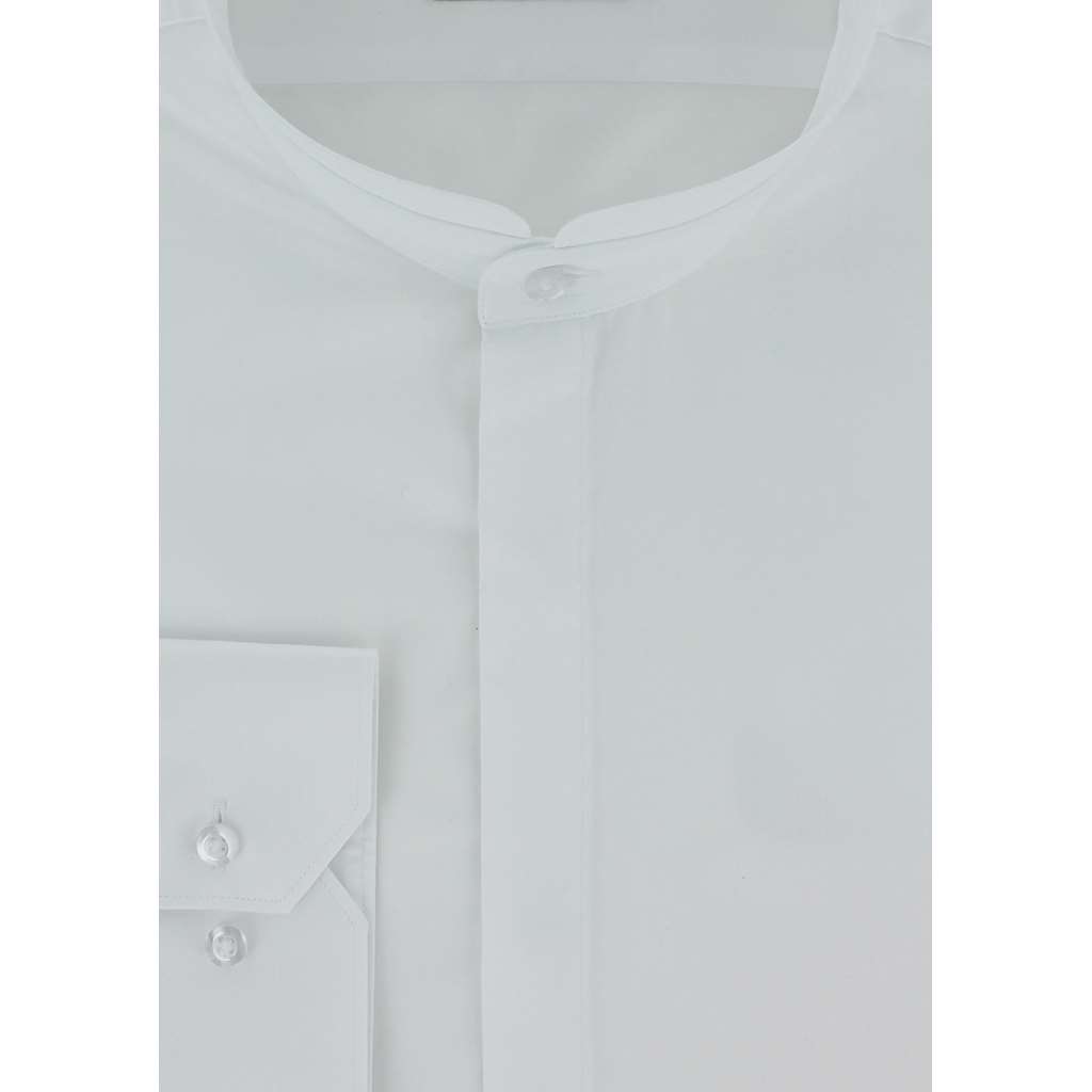 Chemise cintrée col Mao blanche - Homme