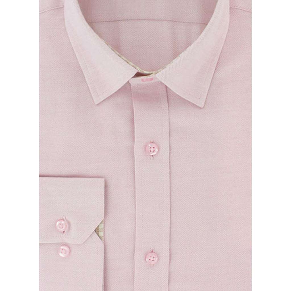 Chemise cintrée coton et cachemire rose - Homme