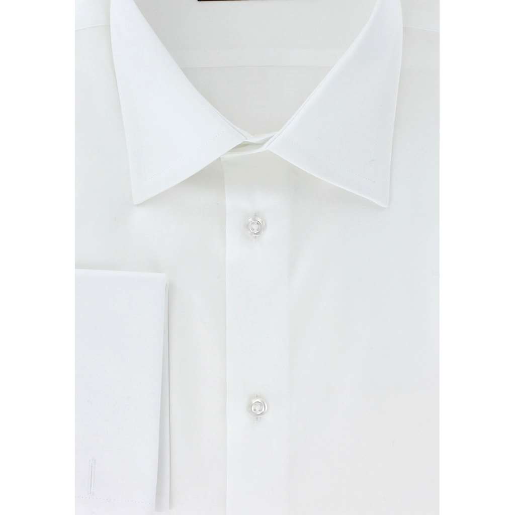 Chemise classique blanc poignets mousquetaires - Homme