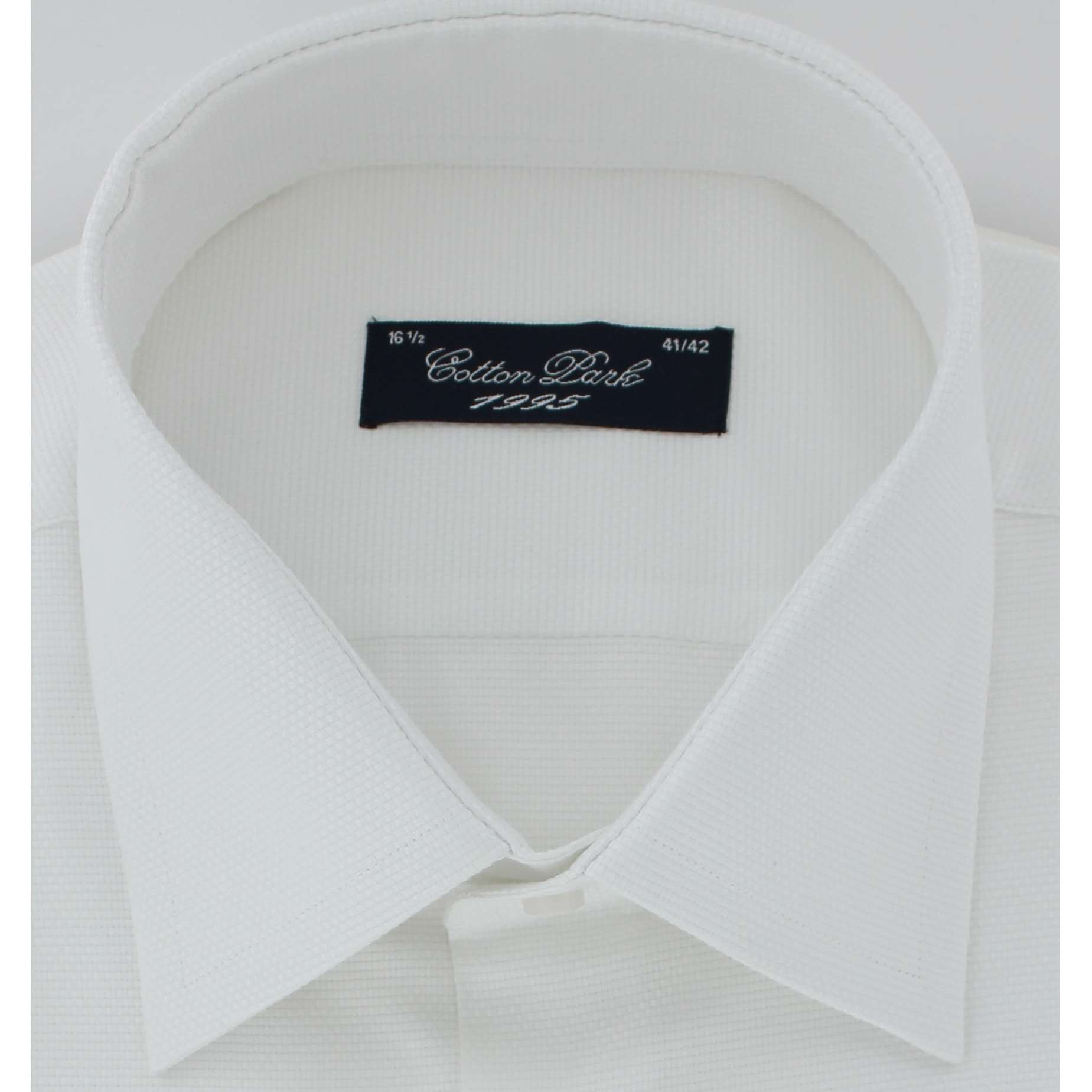 Chemise classique natte blanche poignets mousquetaires - Homme