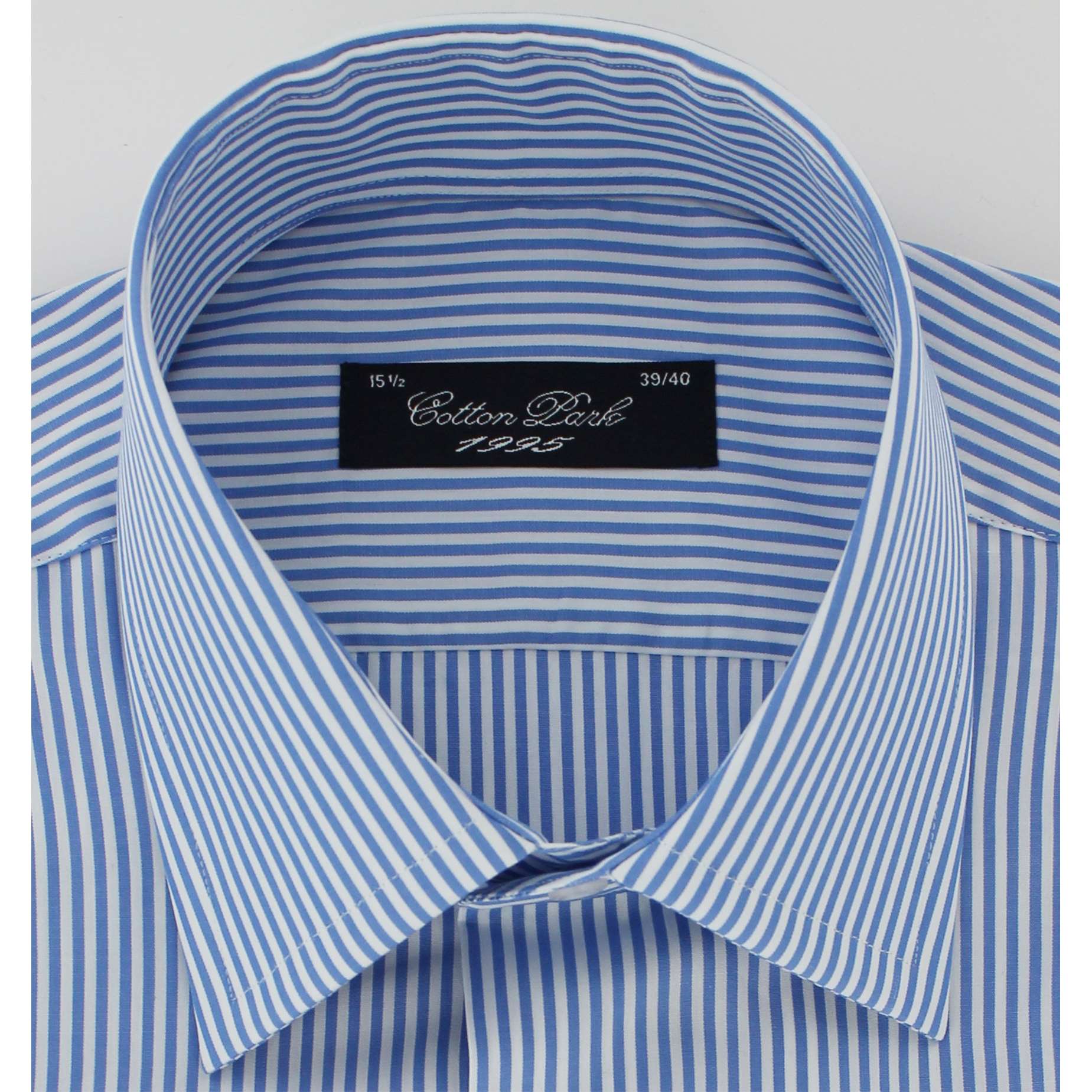 Chemise classique rayures ciel poignets mousquetaires - Homme