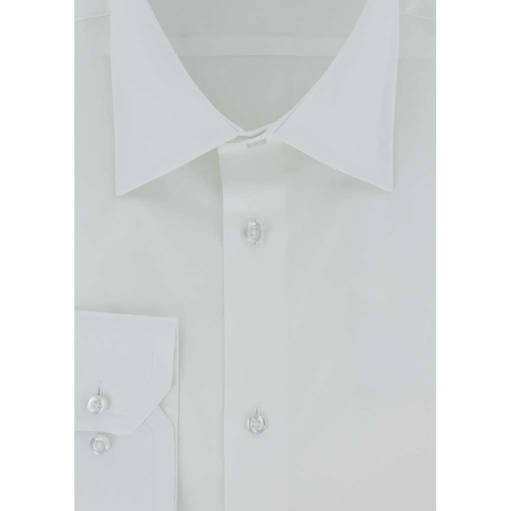 Chemise classique satin de coton blanc - Homme