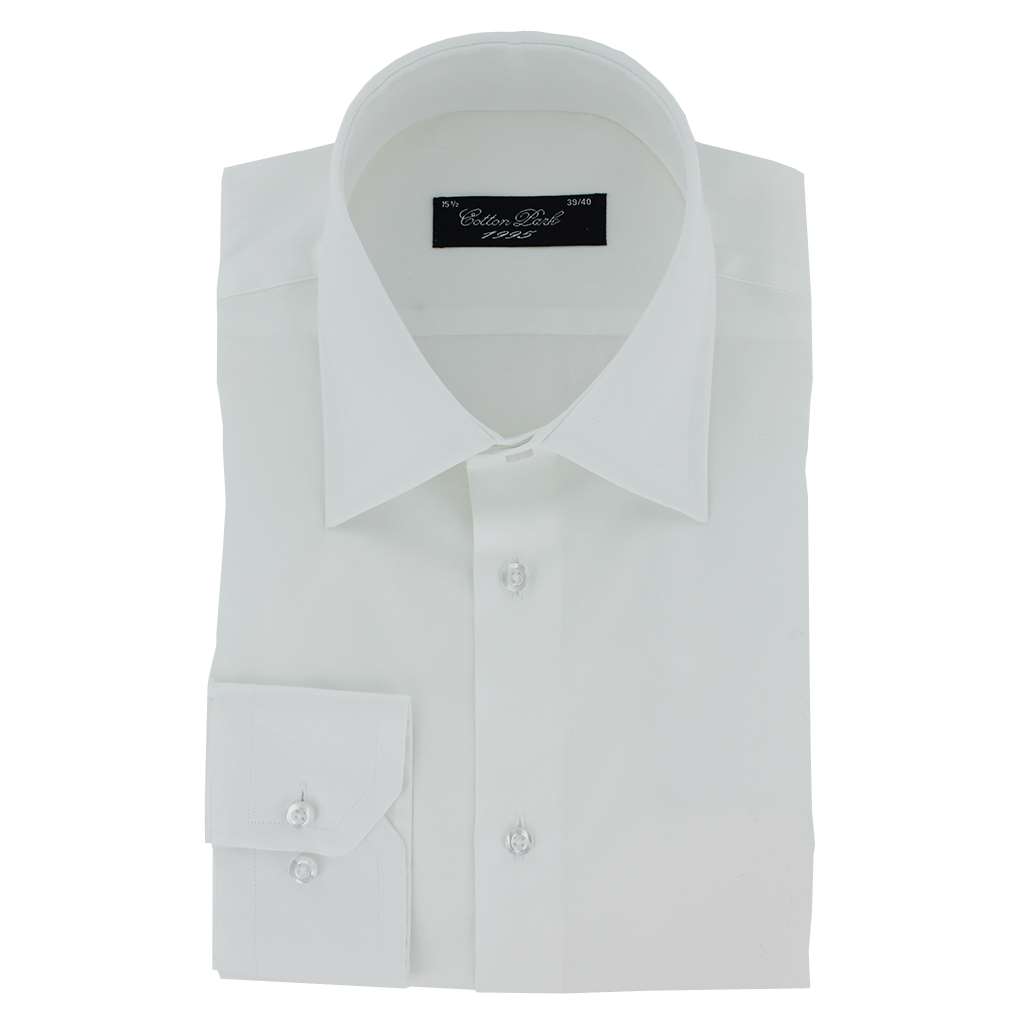 Chemise classique satin de coton blanc - Homme