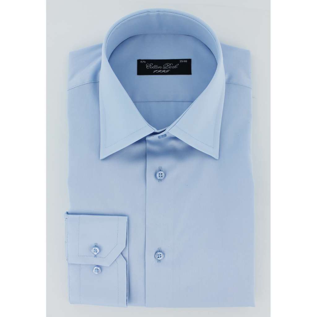 Chemise classique satin de coton ciel - Homme