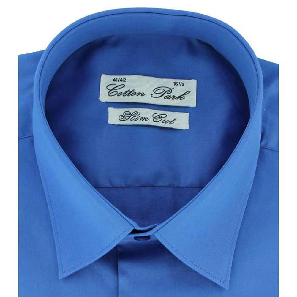 Chemise cintrée poignets mousquetaires - Bleue - Homme